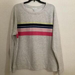 Womens 3X (22) Gray w/stripes sweatshirt Pullover Comfort NWT Time And Tru